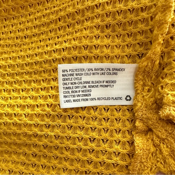Wild Fable Yellow Waffle-Knit Cardigan Sweater - Picture 7 of 8